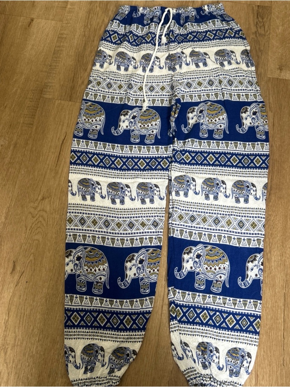 Kids Blue Elephant Print Casual Bottoms